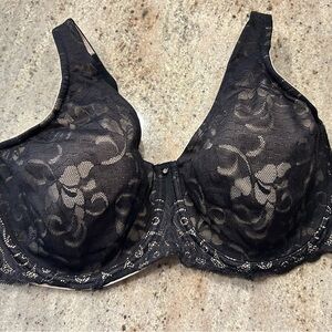 3 Black Lace Underwire Bras - 36DDD Excellent Condition